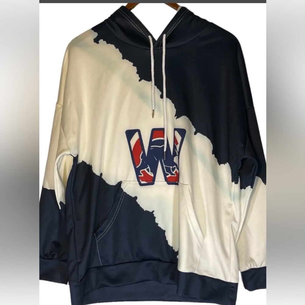 Chicago Cubs Women's Performance Hoodie XL Navy White Sweatshirt Pullover Casual